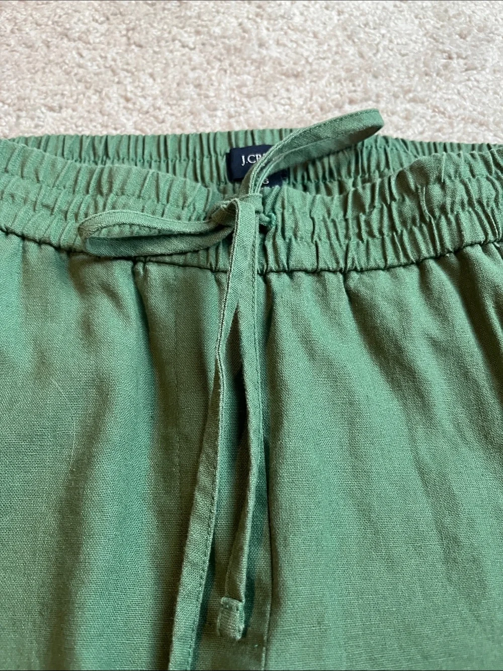 J. Crew Olive Green Drawstring Cropped Pants